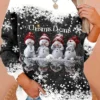 3D Snowman Print Christmas Long Sleeve T-Shirt