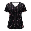 Floral Nursing Uniform – V-Neck Short Sleeve