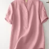 ZANZEA Summer Cotton Blouse V Neck Short Sleeve