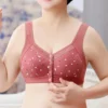 Plus Size Cotton Bra Front Button Wire-Free Lingerie