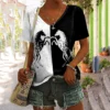 Women’s 3D Horse Print V-Neck Summer T-Shirt