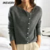 Autumn Winter Women Button Knitted Sweater