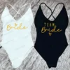 Sexy Padded One Piece Swimsuit Women Team Bride