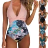 One Piece Bikini Swimwear, V Neck Push Up Design