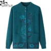 Older Women Clothing Velvet Knit Cardigan 5XL