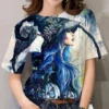 Women’s Halloween Witches Print Casual T-Shirt