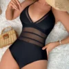 Vigoashely Sexy Black Halter Monokini Swimwear