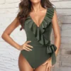 Women One Piece Cut Out Ruffle Monokini 2024