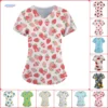 Summer Loose Strawberry Print Tops for Women